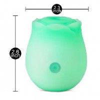 RoseBud, GREEN, GLOW-IN-THE-DARK, 10 Function, Clitoral Sucking & Vibrating, Silicone, Rechargeable
